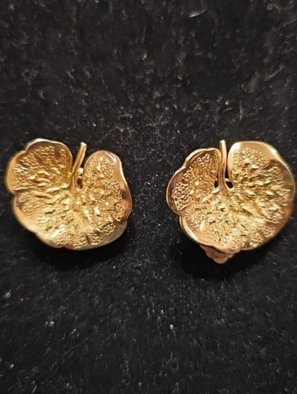 RARE Vintage 1966 Christian Dior Leaf Clip-On Earrings Germany Grosse
